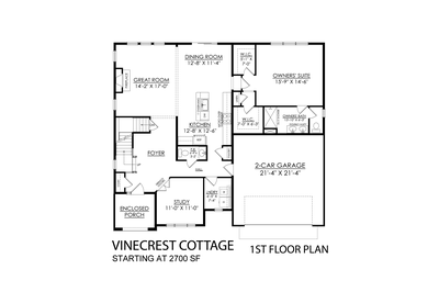 Cottage Base - 1st Floor. Vinecrest New Home in Bushkill Township, PA