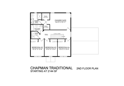 Chapman Traditional Base - 2nd Floor. 4br New Home in Coopersburg, PA