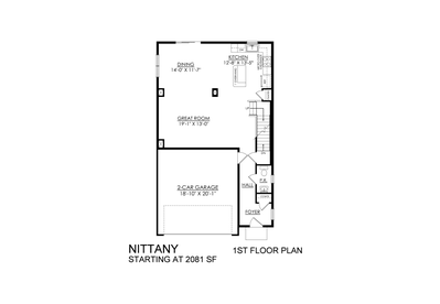 Nittany Base - 1st Floor. 2,081sf New Home in Mountain Top, PA