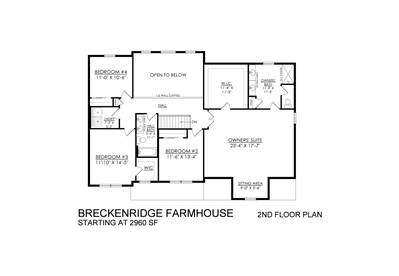 Farmhouse Base - 2nd Floor. Breckenridge New Home in Drums, PA