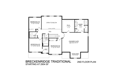 Traditional Base - 2nd Floor. Breckenridge New Home in Drums, PA