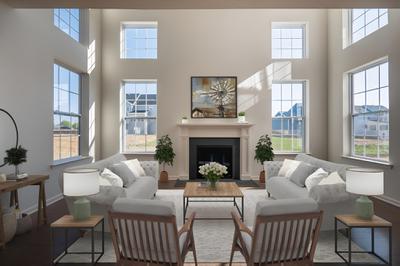 Jereford Great Room. 3,442sf New Home in Center Valley, PA