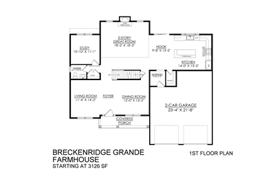 Breckenridge Grande Farmhouse Base - 1st Floor. 4br New Home in Tatamy, PA