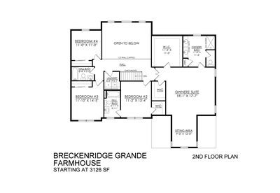 Breckenridge Grande Farmhouse Base - 2nd Floor. 3,117sf New Home in Schnecksville, PA