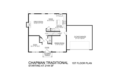 Chapman Traditional Base - 1st Floor. Chapman New Home in Easton, PA