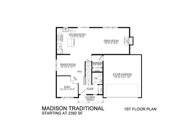 Madison Traditional Base - Sand Springs - 1st Floor. Drums, PA New Home