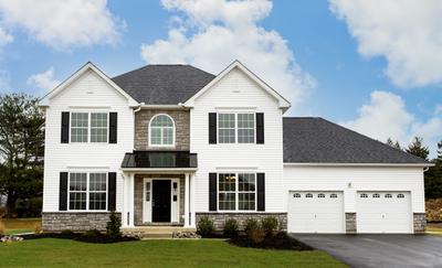 Meridian Traditional Exterior. New Home in Center Valley, PA