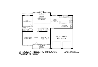 Farmhouse Base - 1st Floor. Breckenridge New Home in Tatamy, PA