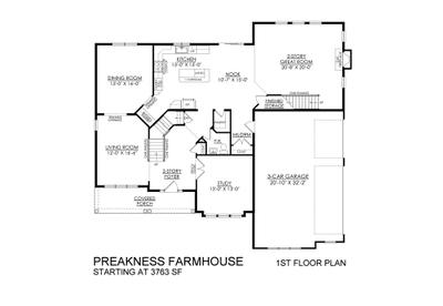 Preakness Farmhouse Base - 1st Floor. New Home in Easton, PA