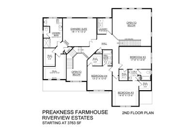 Preakness Farmhouse Base - 2nd Floor. Preakness New Home in Easton, PA