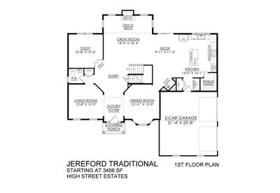 Traditional Base - High Street Estates - 1st Floor. Jereford New Home in Bushkill Township, PA