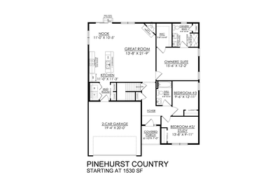 GO-82 Floor Plan. 1,530sf New Home in White Haven, PA