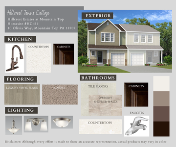 HC-51 Color Selections. New Home in Mountain Top, PA