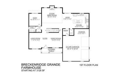 Breckenridge Grande Farmhouse Base - Side Entry - 2nd Floor. 3,117sf New Home in Easton, PA
