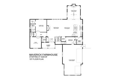 Farmhouse Base - 1st Floor Plan. 4,266sf New Home in Center Valley, PA