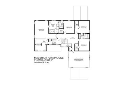 Farmhouse Base - 2nd Floor Plan. New Home in Center Valley, PA