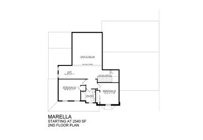 Marella Base - 2nd Floor Plan. 3br New Home in Easton, PA