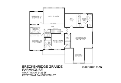 Breckenridge Grande Farmhouse Base - Estates at Saucon Valley - 2nd Floor. Breckenridge Grande New Home in Center Valley, PA