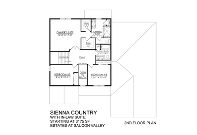 Sienna Base with In-Law Suite - Estates at Saucon Valley - 2nd Floor. 4br New Home in Center Valley, PA