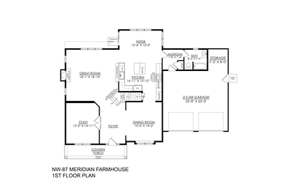 NW-87 1st Floor Plan. New Home in Easton, PA