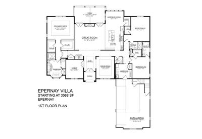 Epernay Villa Base - 1st Floor. Epernay Villa New Home in Bethlehem, PA