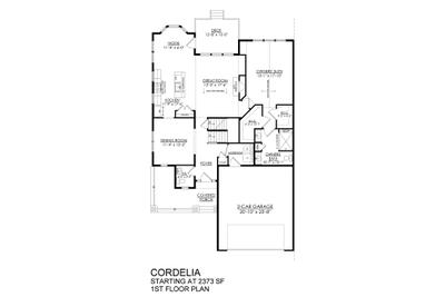Cordelia Twins - 1st Floor Plan. 2,373sf New Home in Easton, PA