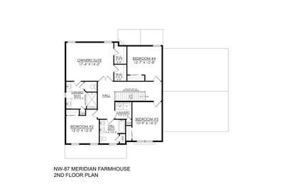 NW-87 2nd Floor Plan. Easton, PA New Home