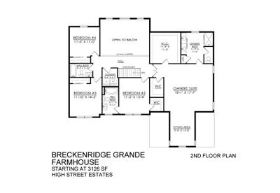 Breckenridge Grande Farmhouse Base - High Street Estates - 2nd Floor. 3,117sf New Home in Bushkill Township, PA