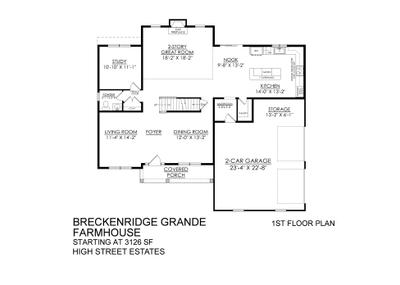 Breckenridge Grande Farmhouse Base - High Street Estates - 1st Floor. Breckenridge Grande New Home in Bushkill Township, PA