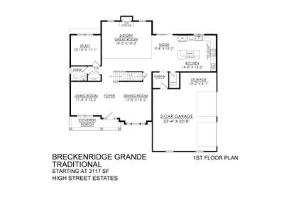 Breckenridge Grande Traditional Base - High Street Estates - 1st Floor. Breckenridge Grande New Home in Bushkill Township, PA
