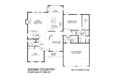 Sienna Base - 1st Floor - Optional Fireplace. Sienna New Home in Mountain Top, PA