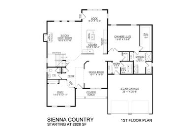 Sienna Base - 1st Floor - Optional Fireplace. 2,828sf New Home in Drums, PA