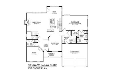 Sienna Base with In-Law Suite - 1st Floor - Optional Fireplace. Drums, PA New Home
