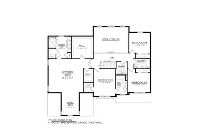 HC-41 2nd Floor Plan. 3,117sf New Home in Mountain Top, PA