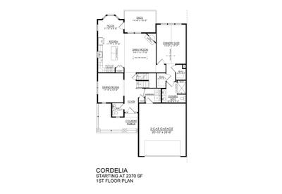 Cordelia Twins - 1st Floor Plan. New Home in Easton, PA