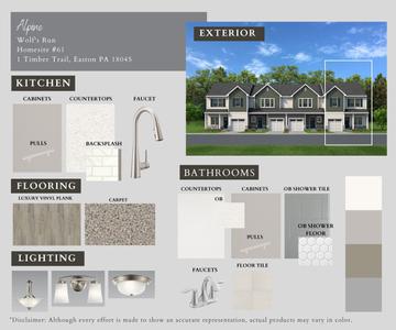 WR-61 Color Selections. 1,830sf New Home in Easton, PA