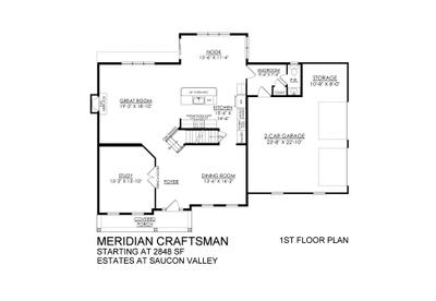 Meridian Craftsman Base - SV - 1st Floor. New Home in Center Valley, PA