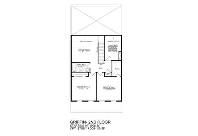 Griffin Base - Interior Unit - 2nd Floor. 1,906sf New Home in Easton, PA