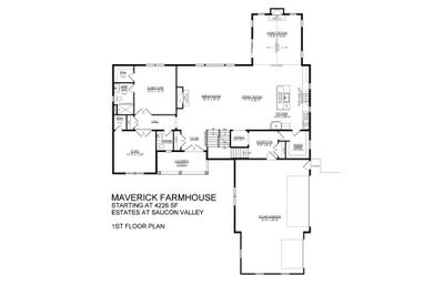 Farmhouse Base - 1st Floor Plan. Maverick New Home in Center Valley, PA