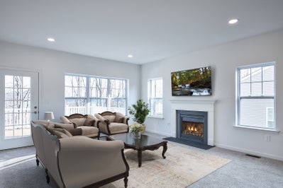 Reserve Inglewood II Great Room with Optional Fireplace. 1,700sf New Home in Drums, PA