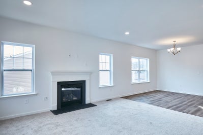 Reserve Inglewood Great Room with Optional Fireplace. 1,700sf New Home in Drums, PA