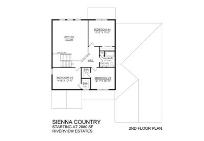 Sienna Base - Riverview Estates - 2nd Floor. 2,828sf New Home in Easton, PA