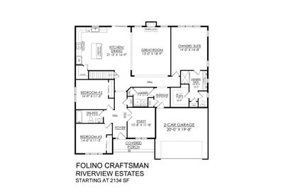 Craftsman Base - Riverview Estates. 2,134sf New Home in Schnecksville, PA