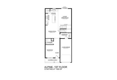 Alpine Interior Unit Base - 1st Floor. 1,830sf New Home in Easton, PA