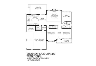 RS-28 1st Floor Plan. 3,176sf New Home in Easton, PA