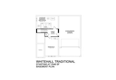 Whitehall Traditional Base - Basement Floor Plan with 4th Bedroom Option. 2,746sf New Home in Schnecksville, PA