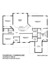 Farmhouse Base - Estates at Saucon Valley - 2nd Floor. Churchill New Home in Center Valley, PA