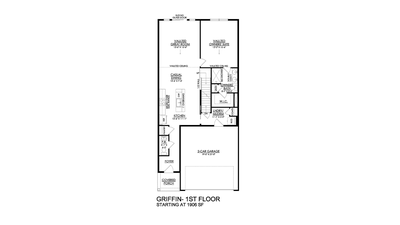 Griffin Base - Interior Unit - 1st Floor. 1,906sf New Home in Easton, PA