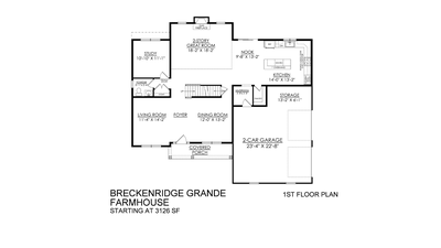 Breckenridge Grande Farmhouse Base - 1st Floor - Greenleaf Fields. New Home in Schnecksville, PA