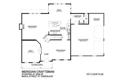 Meridian Craftsman - 1st Floor - Greenleaf Fields. Meridian New Home in Schnecksville, PA